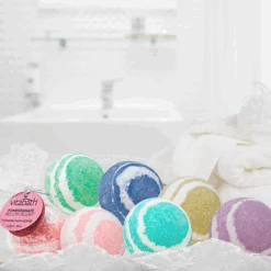 Pomegranate Bellini Blush™ Hand-Wrapped Foaming Bath Bomb 5.29 Oz/150 G -Primally Pure Shop Bath Bombs multi fragrance lifestyle 76472.1556608136