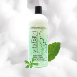 Cool Spearmint & Thyme™ Bubble Bath 33.8 Fl Oz/1L -Primally Pure Shop CST Bubble Bath lifestyle frag spec image 800x800 13659.1556566344