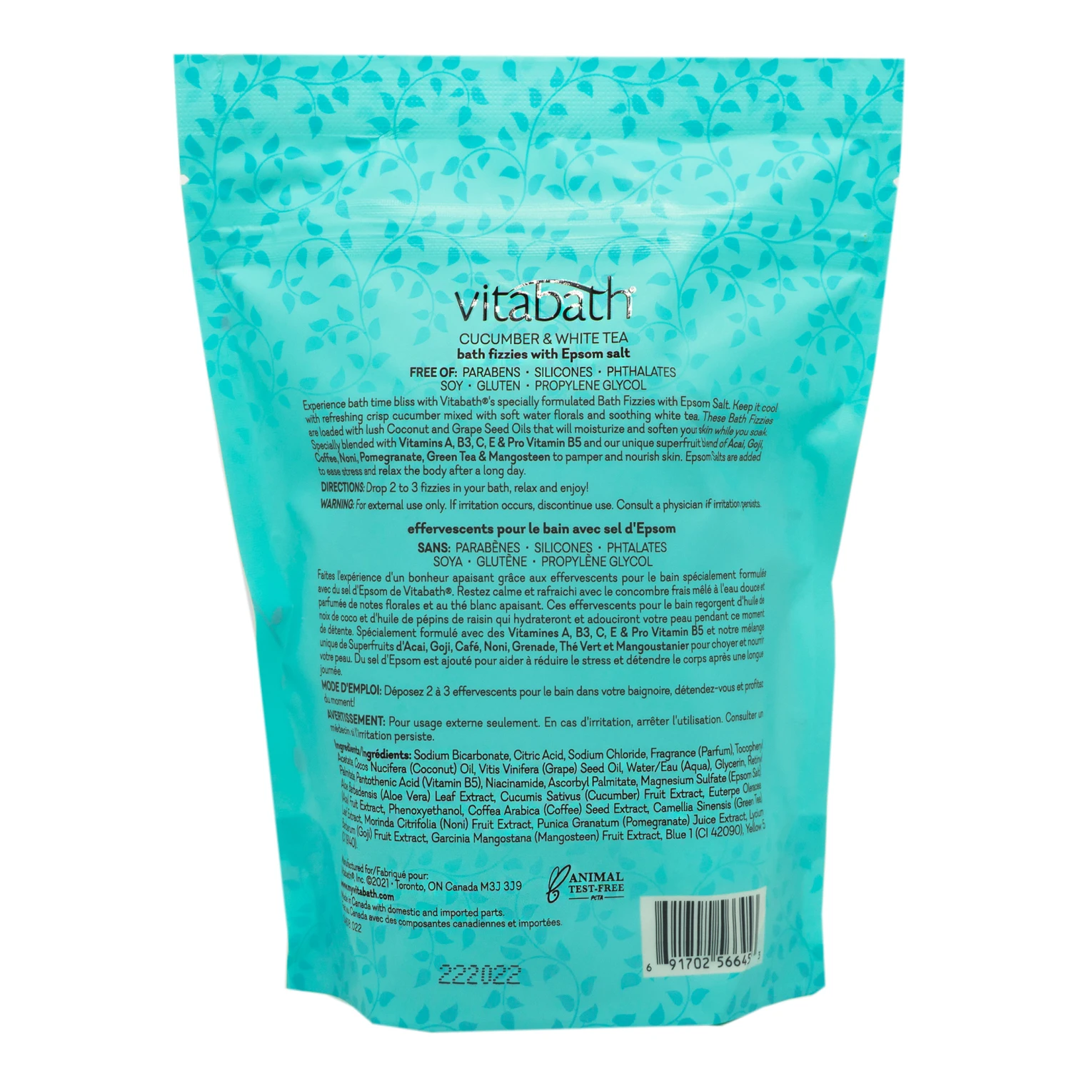 Cucumber & White Tea Bath Fizzies 11.3oz/320g 3 Cucumber & White Tea Bath Fizzies 11.3oz/320g - Image 2