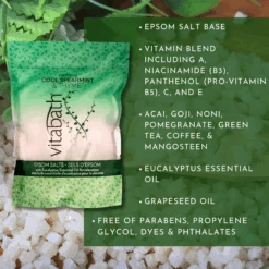 Cool Spearmint & Thyme™ Epsom Salts 36 Oz/1 Kg -Primally Pure Shop Cool Spearmint Epsom Salts benefits 03581.1695753344