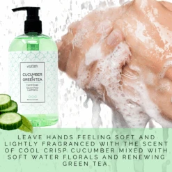 Cucumber & Green Tea Hand Soap 16 Fl Oz/473 ML -Primally Pure Shop Cuc Green tea Hand Soap web creative 04663.1613779718