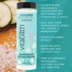 Cucumber & White Tea Foaming Bath Salts 27 Oz/765 G -Primally Pure Shop Cucumber Bath Salts benefits 87715.1695396169