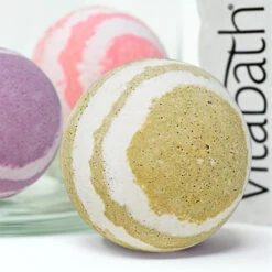 Heavenly Coconut Crème™ Hand- Wrapped Foaming Bath Bomb 5.29 Oz/150 G -Primally Pure Shop HCC Bath Bomb lifestyle multi frag 800x800 31678.1556588259