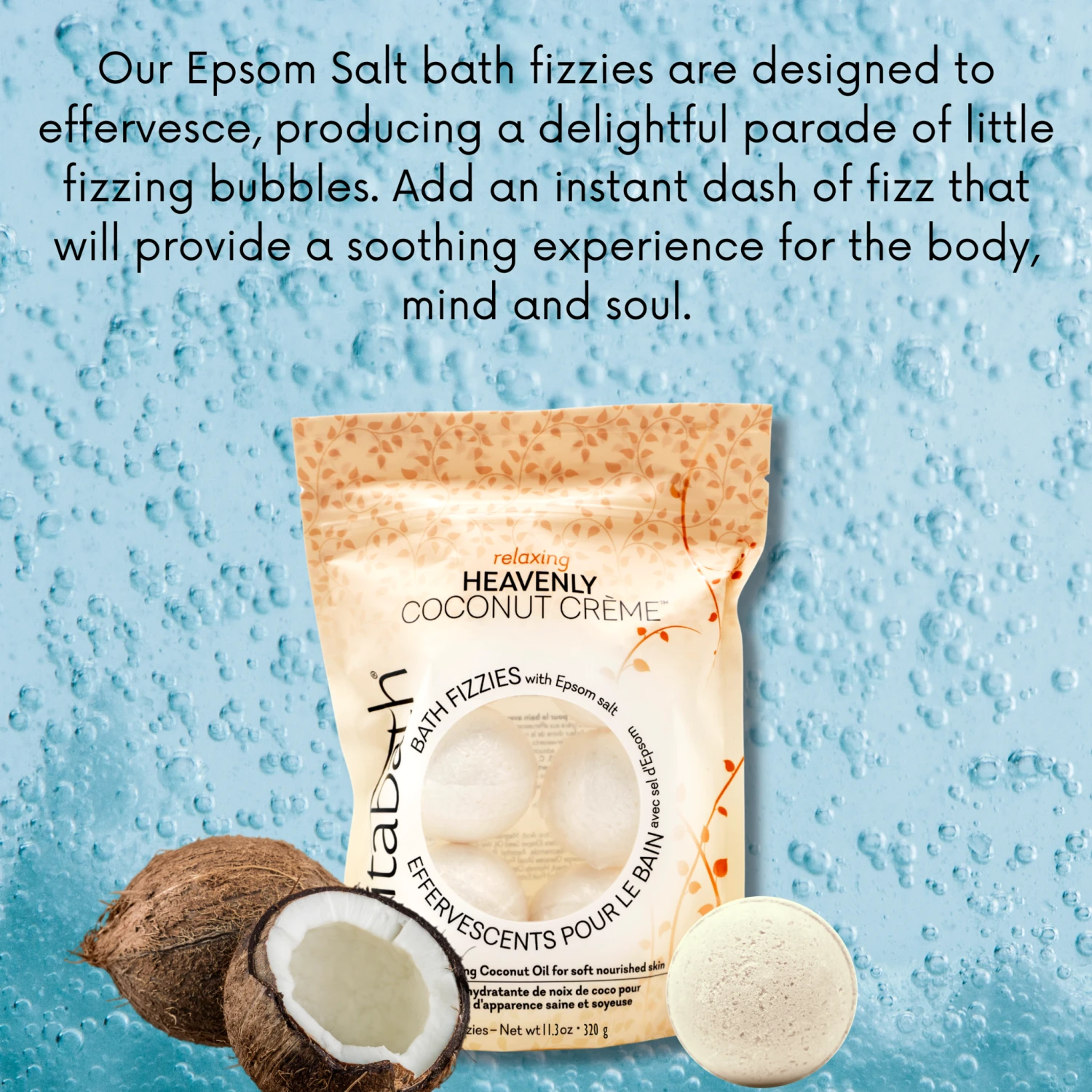 Heavenly Coconut Crème™ Bath Fizzies 11.3oz/320g 8 Heavenly Coconut Crème™ Bath Fizzies 11.3oz/320g - Image 6