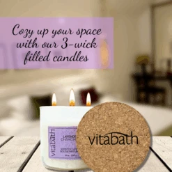 Lavender Chamomile 3-wick Filled Candle 14oz/396g -Primally Pure Shop LC Filled lit candle lifestyle 50653.1669052787