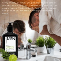 Lime & Cedarleaf Gentle Face Wash 6.7 Fl Oz/200 ML -Primally Pure Shop LC face wash in use 43644.1634241817