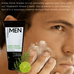 Lime & Cedarleaf Shave Cream 6 Fl Oz/177mL -Primally Pure Shop LC shave cream in use 2000x2000 84388.1634242140